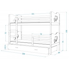 Divstāvu gulta MAX 200x90